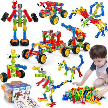 Imagem de Building Blocks Qirptey STEM Toy 125 unidades para crianças de 3 a 8 a