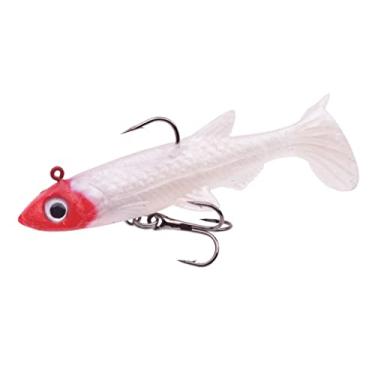 Imagem de ZZTWER 1 isca macia pequena cauda T 50 mm 3,5 g Jig Head Silicone Swimbaits artificial biônica isca de pesca para pique de robalo Shad