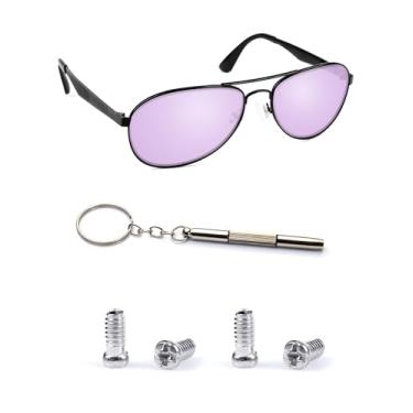 Imagem de Handwith 2 pares de parafusos de óculos de sol e chave de fenda para Ray-Ban RB3025/RB3293/RB3267, kit de reparo de parafusos de substituição prata