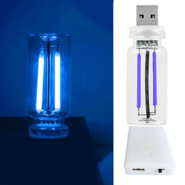 Imagem de Lâmpada retrô de humor de carro, regulável por toque, USB e bateria iluminadas por LED, lâmpadas de atmosfera interior de carro, interface automotiva com carregamento de luzes noturnas, mini luzes de