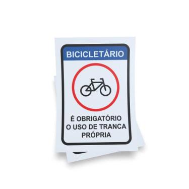 Imagem de Kit 3 Placas sinalização 15x21cm EM PVC PL(289) - Tema: Bicicletário -