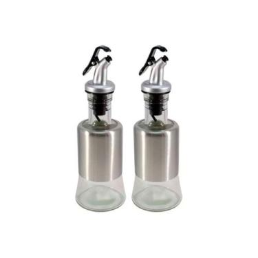 Imagem de Kit 2 Azeiteiro Vinagreiro Recipiente em Vidro e Inox com Bico Dosador