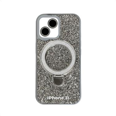 Imagem de Case Capa Capinha Party Com Suporte Para iPhone Brilhante Preto para iPhone (Cinza, iPhone 11)