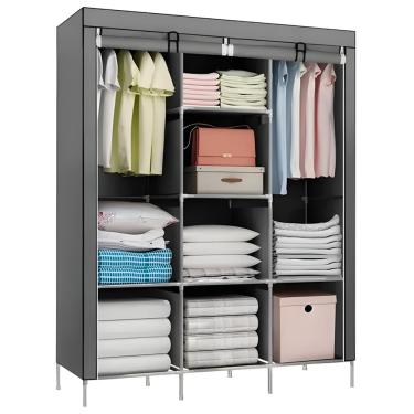 Imagem de Guarda Roupa Dobrável Organizador De Roupa Cinza 88130b
