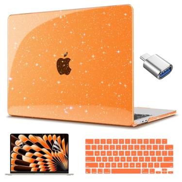 Imagem de CISSOOK Compatível com MacBook Air 13,6 polegadas 2025 2024 2023 2022, capa rígida com teclado para MacBook Air 13 polegadas M2 M3 M4 Chip A3240 A3113 A2681, laranja brilhante