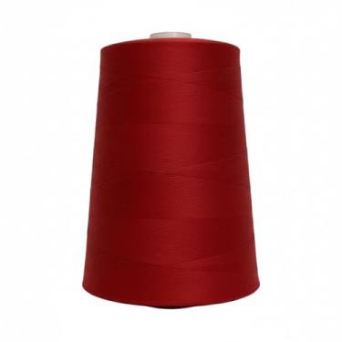 Imagem de Jutemill Carretel jumbo de poliéster vermelho linhas de agulha única para máquina de bordar de costura, cone de fio de poliéster multiuso (25000 jardas)