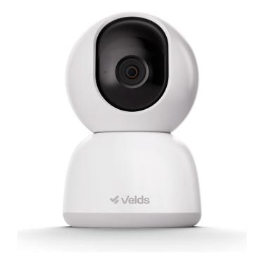 Imagem de Câmera De Segurança Inteligente 360° Velds, Wifi Full Hd C/ Visão Noturna E Rastreamento De Movimento, Branco