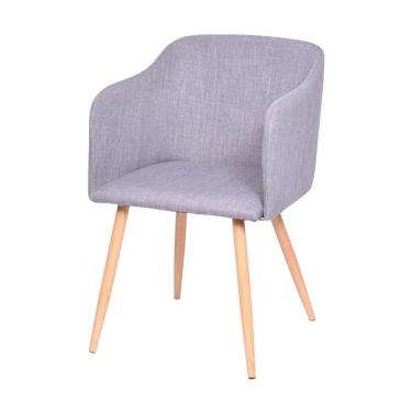 Imagem de Cadeira Boxbit Charla Linho Base Em Metal Cinza