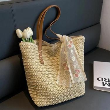 Imagem de Bolsa Tote de Tecido Artesanal - Grande Capacidade para o Verão, 32x14