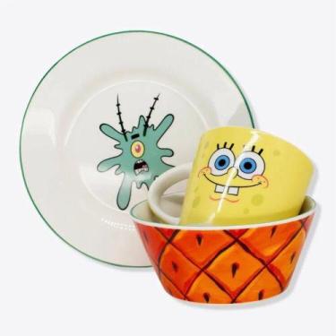 Imagem de Kit 3 Peças Bowl, Caneca e Prato Bob Esponja - Zonacriativa