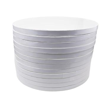 Imagem de Pacote com 12 tambores de bolo redondos de 30 cm – Tábuas de bolo de papelão de grau alimentício, 1,2 cm de espessura, branco, ideal para casamentos, aniversários e festas