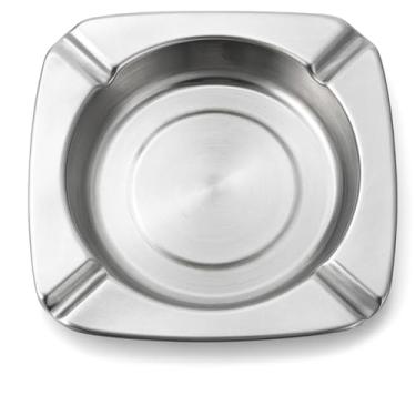 Imagem de Cinzeiro Quadrado Inox 13 cm Para Mesa Bancada casa e Restaurante Fumódromo Organização Limpeza Premium