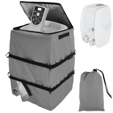 Imagem de KTZCTPCA Capa de bomba de aquecedor de spa para banheira de hidromassagem, capa protetora para aquecedor de banheira de hidromassagem ao ar livre, capa de bomba de aquecimento de spa inflável UV com