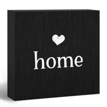 Imagem de ANIANG Placa de casa, placas para decoração de casa, placa de boas-vindas, decoração rústica de mesa de fazenda, placa de bloco de madeira para sala de estar, prateleira de parede, presentes de