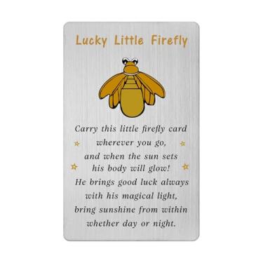 Imagem de Viayen Lucky Little Firefly Card Token para mulheres e homens, presentes que brilham no escuro, presente de aniversário, Natal, Dia dos Namorados