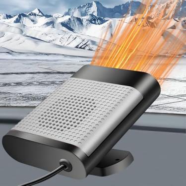 Imagem de LILITUAN Aquecedores de carro para veículos, aquecedor de carro portátil de 12 V que se conecta ao isqueiro Cigartte, descongelador de para-brisa de aquecimento rápido rotativo de 360°, aquecimento e
