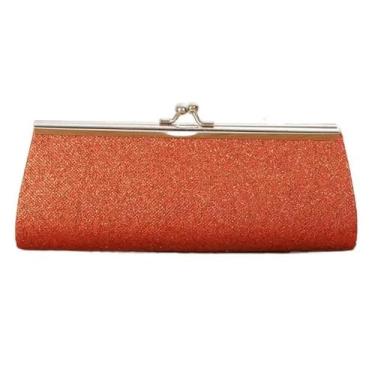 Imagem de 1 pç bolsa feminina de noite bolsa de mão brilhante glitter clutch bolsa de casamento corrente banquete de noiva bolsa de ombro, A vermelho