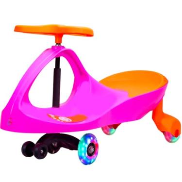 Imagem de Carrinho Rolimã Zig Zag Car Rosa 360 Roda Led Infantil - Castela