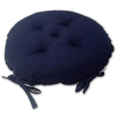 Imagem de Assento Para Cadeira Almofada Futon 40X40 Redondo Azul