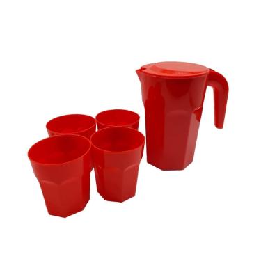 Imagem de Kit Suco 1 Jarra De 1,5 Litros Com 4 Copos De 400 Ml Cozinha
