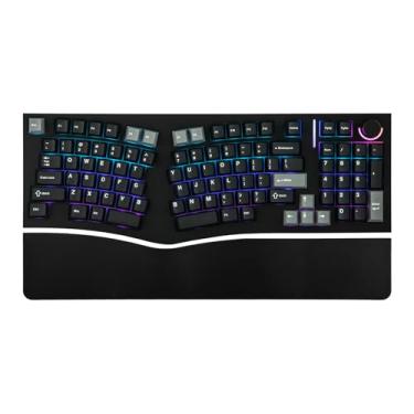 Imagem de MechLands Feker Alice98 teclado mecânico ergonômico personalizado de 98 teclas, via programável, teclado para jogos com fio USB-C, troca a quente, enchimentos de 5 camadas, botão de controle, NKRO