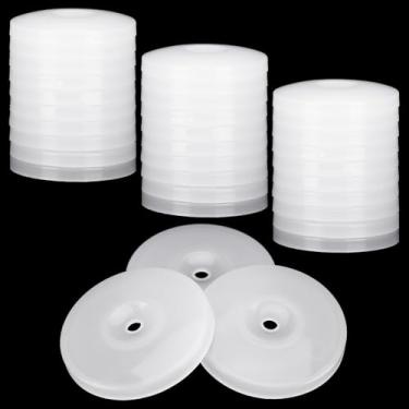 Imagem de Marsui 500 arruelas de tampa de plástico, arruelas de 3,5 cm, uso plano com pregos ou parafusos, arruela de tampa para instalar o isolamento de placa rígida de feltro de telhado, envoltório doméstico