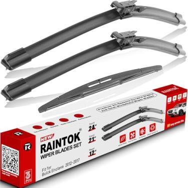 Imagem de RAINTOK Windshield Wiper Blades Replacement for Buick Enclave 2012 2013 2014 2015 2016 2017 Original Factory Quality Front Rear Wipers Blade Set for My Car - 24" 21" 12" (Pack of 3)