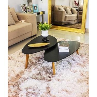 Imagem de Mesa De Centro Conjunto Orgânica Black Paris Mesa Para Sala de Estar
