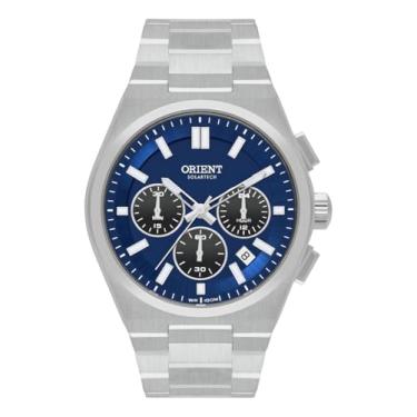 Imagem de Relógio Orient Mbssc274 D1sx Correia Prateado Bisel Prateado Fundo Azul Solartech Cronógrafo