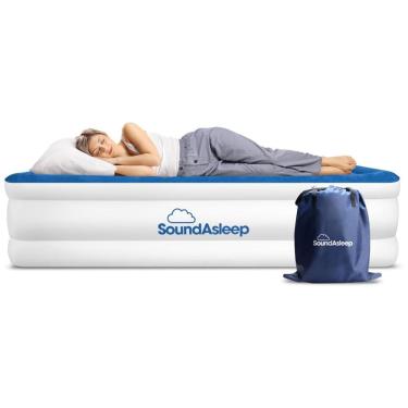 Imagem de Cama Colchão Inflável de Ar Bomba Interna de Alta Capacidade Cama King Size, SOUNDASLEEP PRODUCTS, Branco