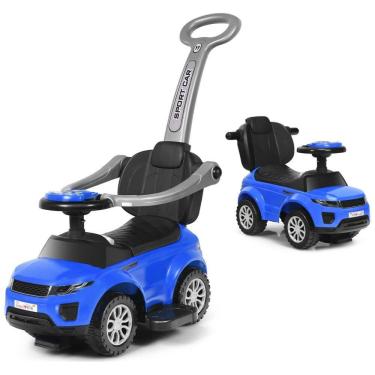 Imagem de Carrinho de Passeio Infantil com Alça de Proteção Removível e Luzes Sonoras para Crianças de 1 a 3 Anos, HONEY JOY, Azul