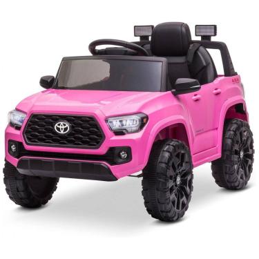 Imagem de Carro Elétrico Infantil Toyota Tacoma a Bateria 12V com MP3, Luzes LED e Suspensão, Kidzone, Rosa