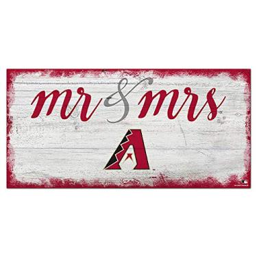 Imagem de Fan Creations Placa MLB Arizona Diamondbacks Unissex Arizona Diamondbacks Script Mr & Mrs Sign, Cor do time, 15 x 30 cm