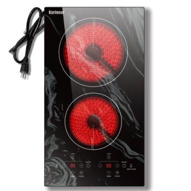 Imagem de Fogão Elétrico Portátil Karinear - 2 Queimadores 110V Cerâmica, 110V