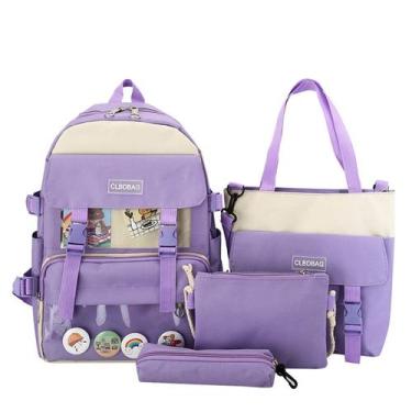 Imagem de Conjunto de mochilas para meninas e adolescentes, mochila para laptop,