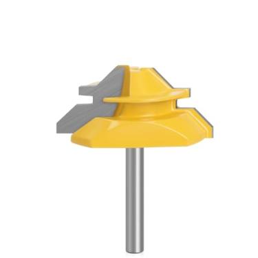 Imagem de WZFC Fresa de trava média com haste de 1/10.2 cm, cortador de espiga de estoque de 45 graus, 3/10.2 cm para ferramentas de marcenaria