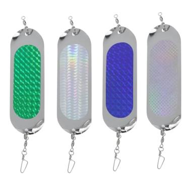 Imagem de Dnyta 4 peças de pisca-pisca de pesca, pisca-pisca refletiva – a melhor arma para caça de salmão em águas profundas, para pesca pescada, pesca de salmão ao ar livre