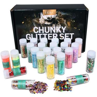 Imagem de Glitter Set TORC Holographic Chunky 24 Colors Resin Art