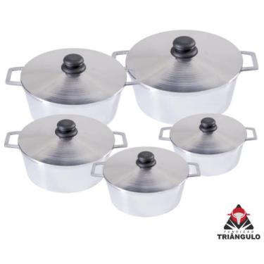 Imagem de Conjunto de Panelas Alumínio Fundido Nº 16 a 24 Polida Tampa Fundida -