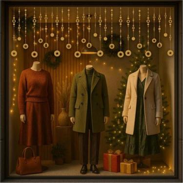 Imagem de Adesivo Decorativo De Natal Guirlanda Para Vitrine Portas Fachadas - P