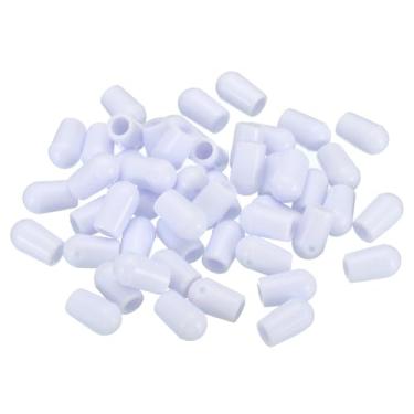 Imagem de Tampas de extremidade de PVC, pacote com 100 4,5 mm IDx7,5 mm OD tampa de parafuso redondo inferior protetores de pés para pia rack móveis parafuso tubo haste gancho linha, branco