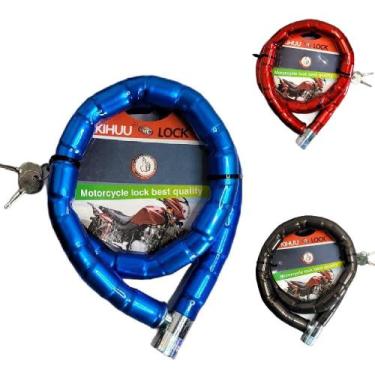 Imagem de Corrente reforcada cadeado tetra trava seguranca anti furto moto bike 