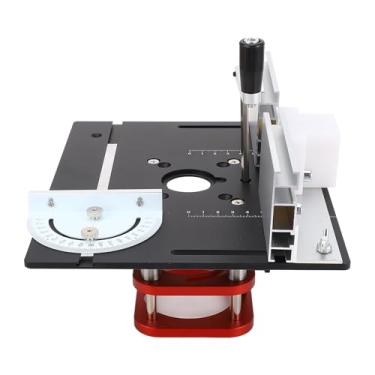 Imagem de Garosa Base Mesa do Roteador de Elevação Manual de Curso de 51 Mm, Liga de Alumínio e Construção Em Aço Inoxidável Com 4 Furos de Montagem, Ajuste Universal para Diâmetros de Motor de 64-66 Mm para Carpintaria