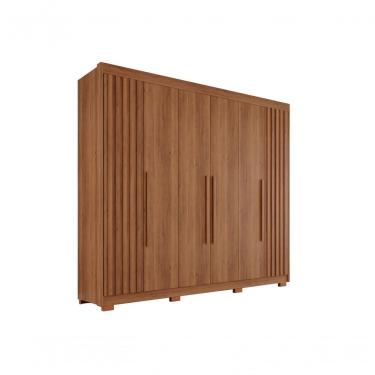 Imagem de Guarda Roupa Casal Ripado Com 6 Portas E 6 Gavetas Granada - Salleto Cinamomo