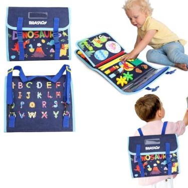 Imagem de Brastoy Placa de Montessori Sensorial para Crianças Maleta Educativa Brinquedos (Mochila Azul)