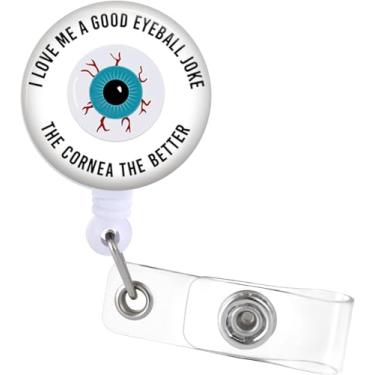 Imagem de Plifal Clipe de suporte para crachá – olho retrátil identificador crachá carretel com pingente jacaré, escritório, enfermeira, enfermagem, trabalhador médico, acessórios para estudantes presentes