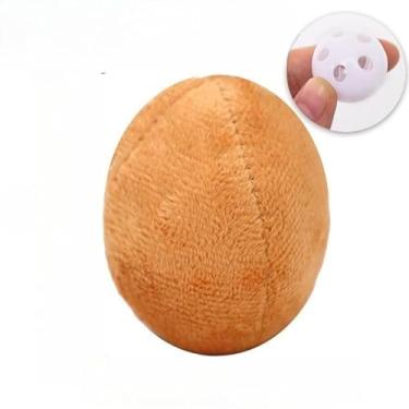 Imagem de Brinquedo de Pelúcia com Corda e Som para Cães e Gatos – Mordida Resistente, Material Macio e Seguro, Ideal para Treino, Diversão e Alívio do Estresse (Ovos de chá)