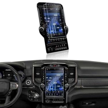 Imagem de GFJNFG 2 PACOTES 2025 2026 Ram 12 polegadas Protetor de tela para Ram 1500 2500 3500 3500 12 polegadas Touchscreen 2025 Ram 1500 TRX/Rebel/Laramie/Limited Longhorn Acessórios Vidro Temperado