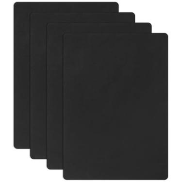Imagem de 4 peças de remendos de couro para móveis, 20 x 28 cm kit de reparo autoadesivo para reparo de assento de carro (preto)