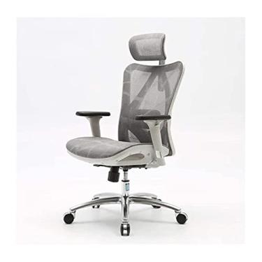 Imagem de Cadeira de escritório cadeira e-sports cadeira de computador cadeira de escritório ergonômica assento de jogo cadeira giratória de trabalho encosto cadeira elevatória (cor: cinza, tamanho: tamanho